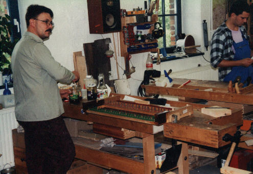 Arbeitsplatz eines Orgelbauers